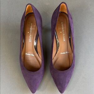 EUC Donald J. Pliner Rome-KS Purple Suede Kitten Heels Pumps Size 6.5
